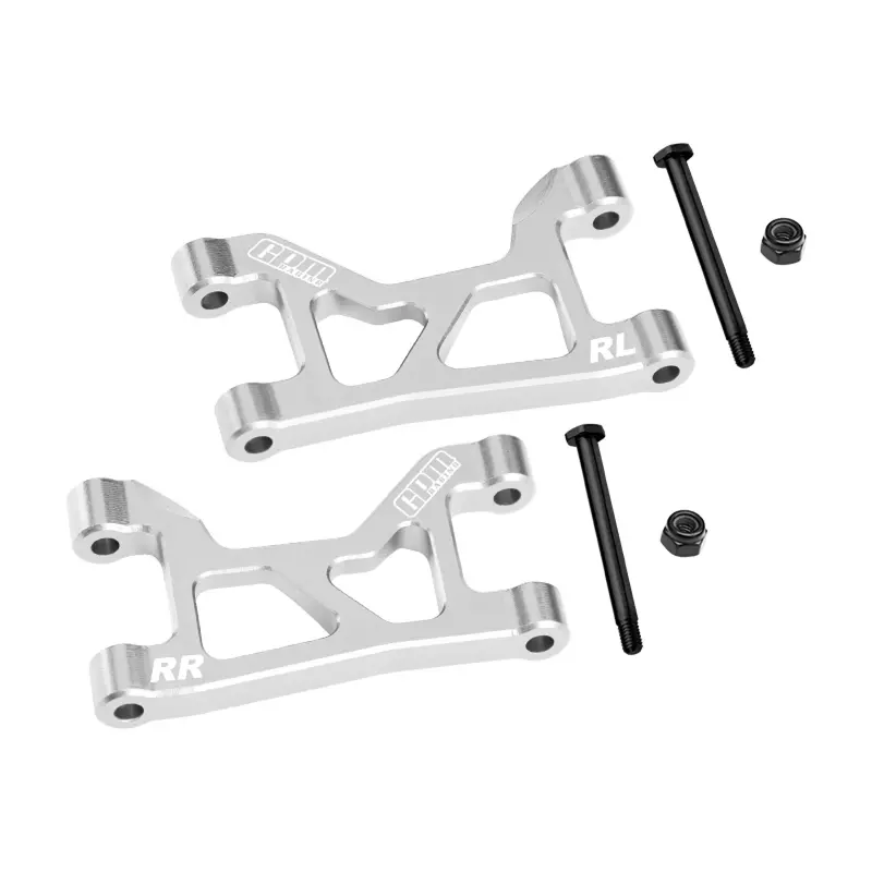 Aluminum 7075-T6 Alloy Rear Upper Suspension Arms For Traxxas 1/16 Mini Slash 4X4 Short Course Truck-108164-1 Upgrades - Silver 1