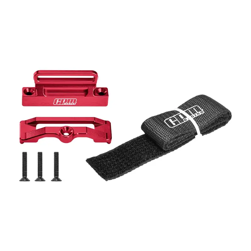 Aluminum 7075-T6 Alloy Retainer Battery Hold-Down Compatible With Large-Capacity Batteries For Traxxas 1:10 Slash 2Wd / Slash Mudboxx Modified / Slash 4X4 Vxl Short Course Truck Upgrades - Red 1