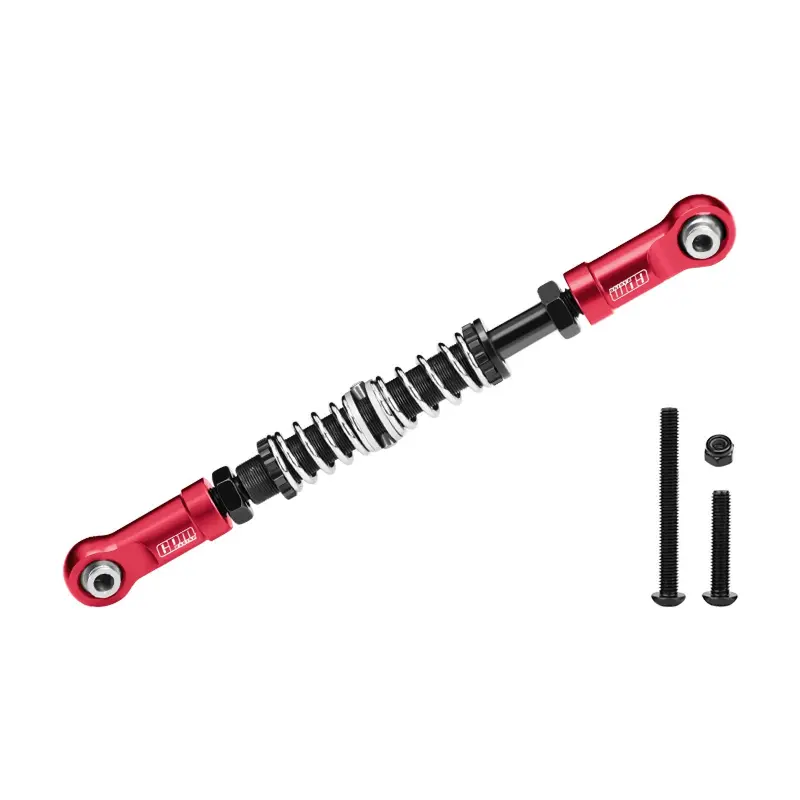Aluminum 7075-T6 Alloy Servo Steering Link Adjustable Length / Spring Force For Losi 1:8 Lmt 1.0 / 2.0 / 1:10 Tlr Tuned Lmt Monster Truck Upgrades - Red 1