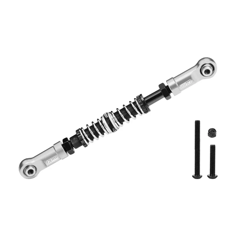 Aluminum 7075-T6 Alloy Servo Steering Link Adjustable Length / Spring Force For Losi 1:8 Lmt 1.0 / 2.0 / 1:10 Tlr Tuned Lmt Monster Truck Upgrades - Silver 1