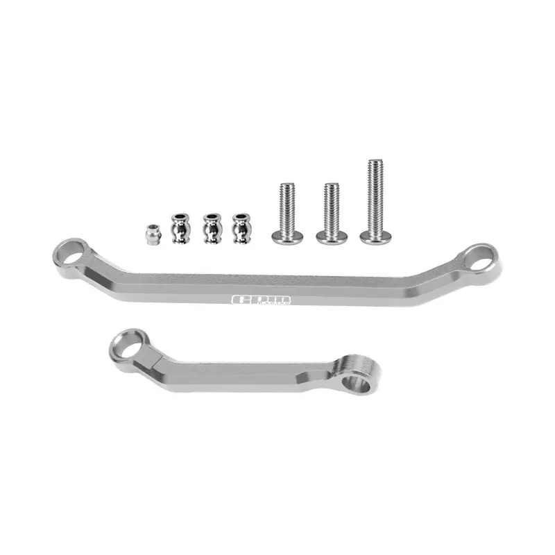 Aluminum 7075-T6 Alloy Tie Rod Link & Drag Link Set For Axial 1/30 Scx30 Ford Bronco Axi-2048 / Jeep Wrangler Axi-2261 Rock Crawler Upgrades - Gray Silver 1