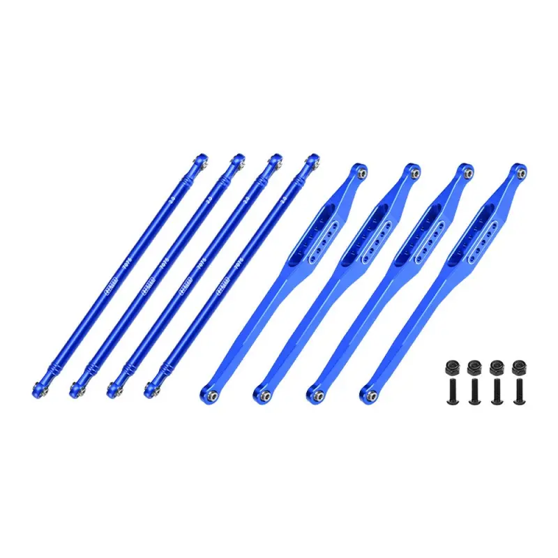 Aluminum 7075-T6 Alloy Upper & Lower Link Bar Set For Losi 1/8 Lmt 2.0 Grave Digger 4X4 Solid Axle Brushless Monster Truck-Los04028 Upgrades - Blue 1