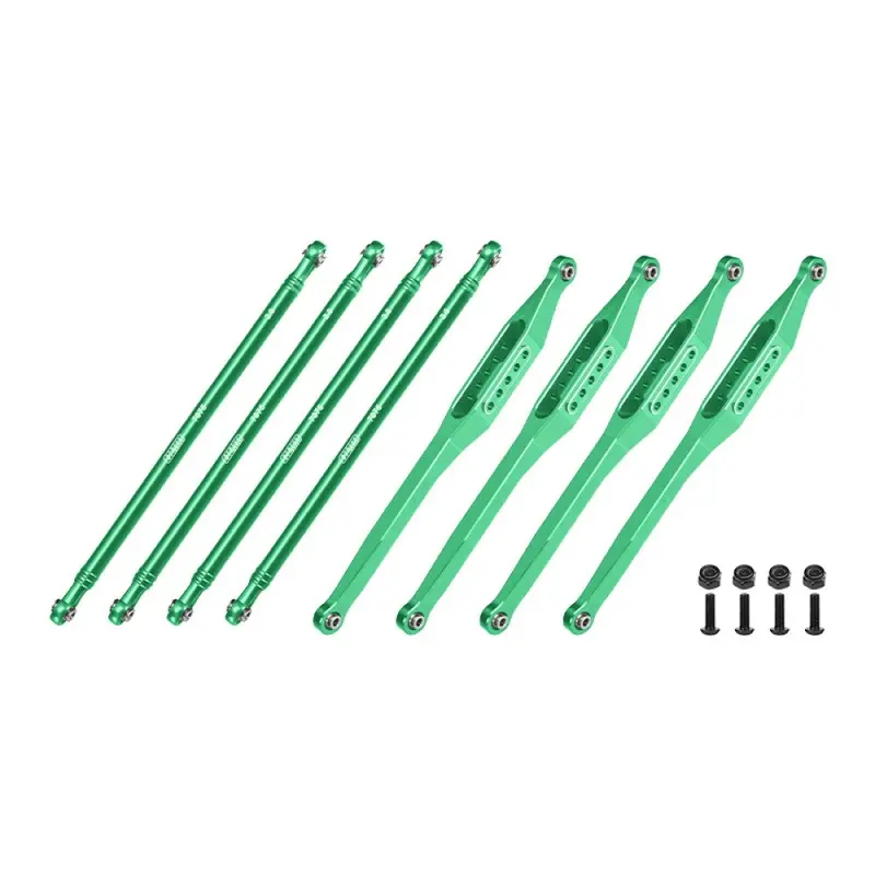 Aluminum 7075-T6 Alloy Upper & Lower Link Bar Set For Losi 1/8 Lmt 2.0 Grave Digger 4X4 Solid Axle Brushless Monster Truck-Los04028 Upgrades - Green 1