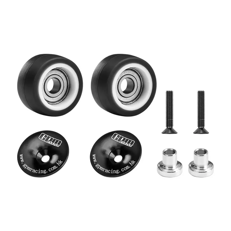 Aluminum 7075-T6 Alloy Wheelie Bar Wheel & Bearing For Arrma 1:16 Quake Grom / Gorgon Grom Brushed Monster Truck Upgrades - Black 1