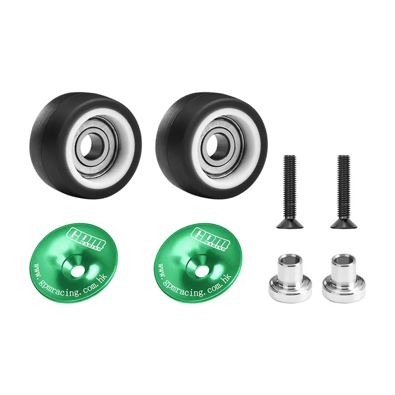 Aluminum 7075-T6 Alloy Wheelie Bar Wheel & Bearing For Arrma 1:16 Quake Grom / Gorgon Grom Brushed Monster Truck Upgrades - Green 1