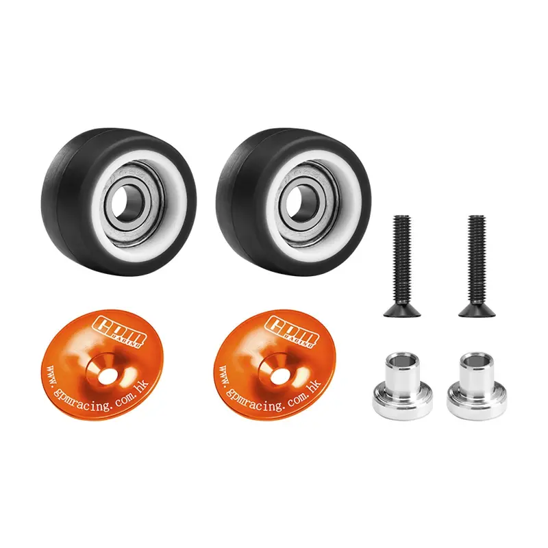 Aluminum 7075-T6 Alloy Wheelie Bar Wheel & Bearing For Arrma 1:16 Quake Grom / Gorgon Grom Brushed Monster Truck Upgrades - Orange 1