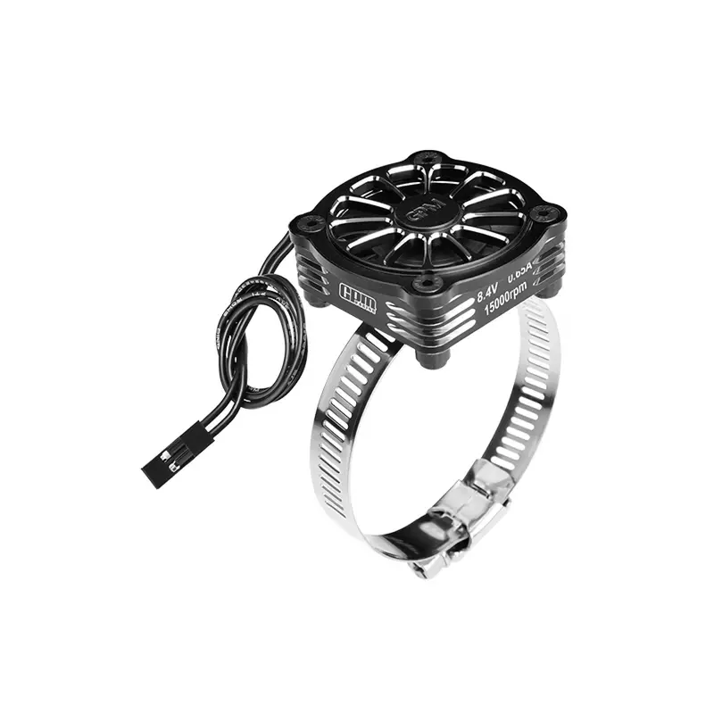 Aluminum 7075-T6 Alloy+316 Stainless Steel 40X40mm Rc Cooling Fan Ajustable For 28-42 Series Motor - Black 1