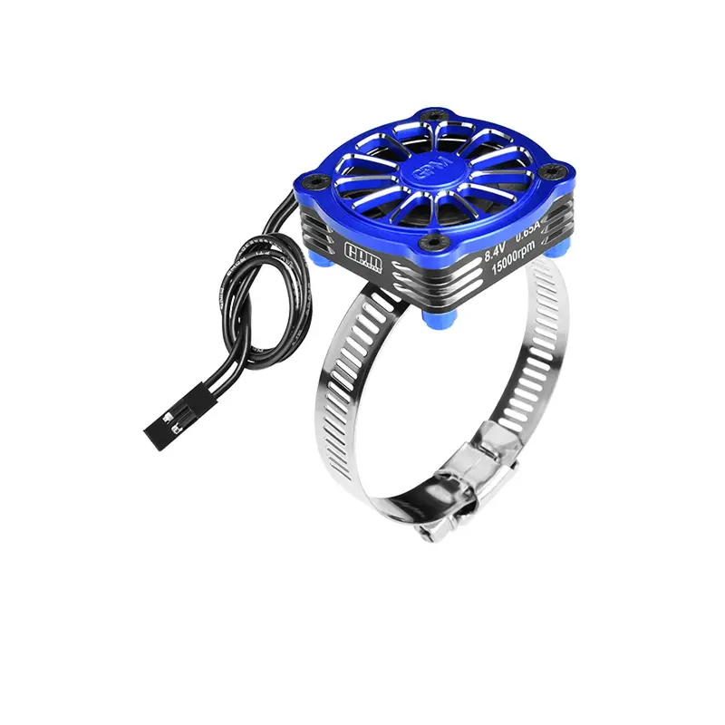 Aluminum 7075-T6 Alloy+316 Stainless Steel 40X40mm Rc Cooling Fan Ajustable For 28-42 Series Motor - Blue 1