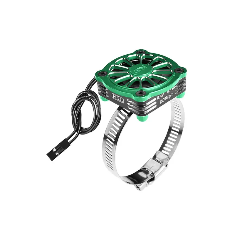 Aluminum 7075-T6 Alloy+316 Stainless Steel 40X40mm Rc Cooling Fan Ajustable For 28-42 Series Motor - Green 1