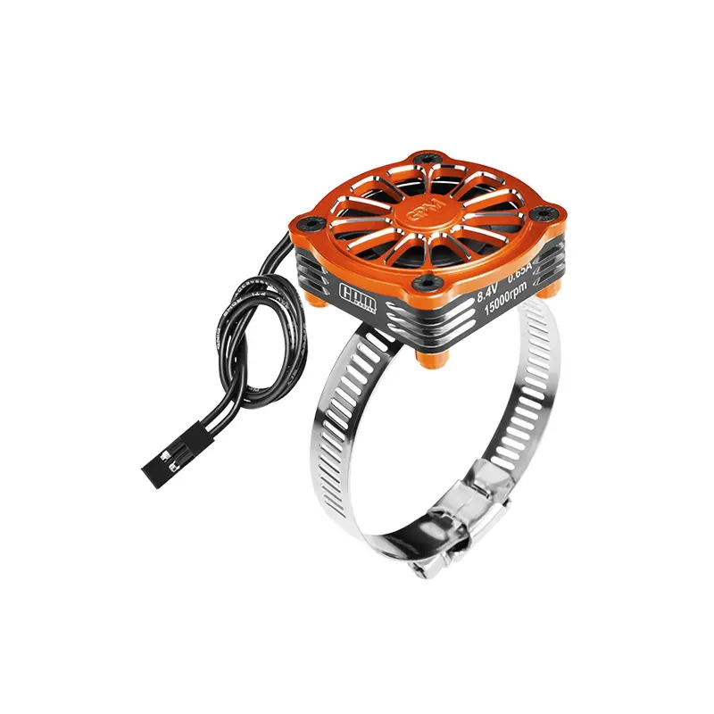Aluminum 7075-T6 Alloy+316 Stainless Steel 40X40mm Rc Cooling Fan Ajustable For 28-42 Series Motor - Orange 1