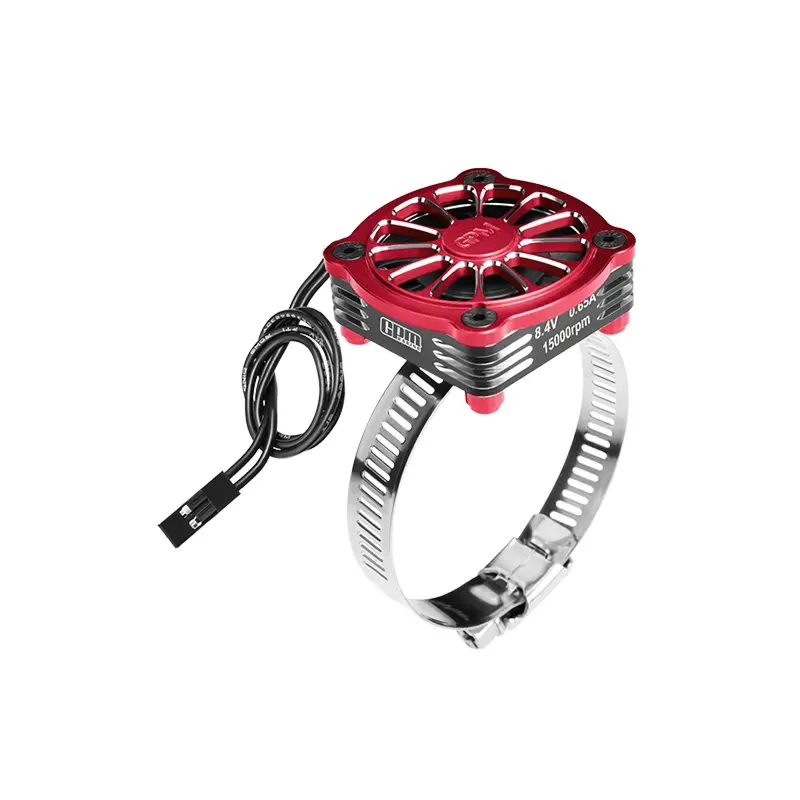 Aluminum 7075-T6 Alloy+316 Stainless Steel 40X40mm Rc Cooling Fan Ajustable For 28-42 Series Motor - Red 1
