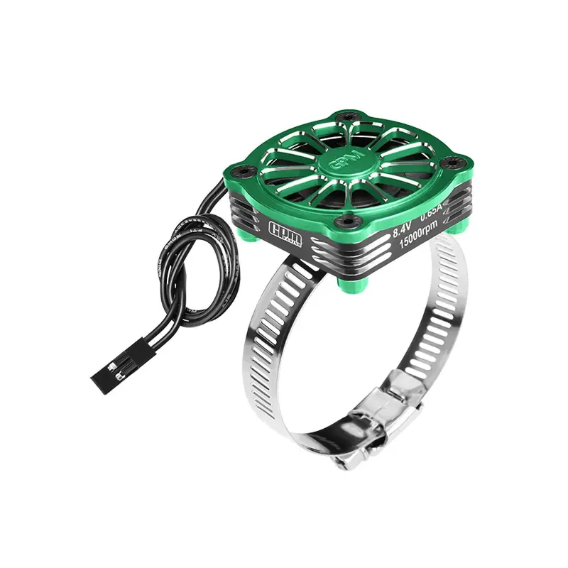 Aluminum 7075-T6 Alloy+316 Stainless Steel 40X40mm Rc Cooling Fan Ajustable For 40-56 Series Motor - Green 1