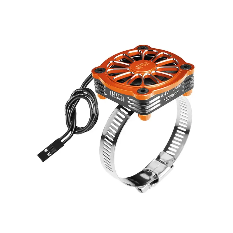 Aluminum 7075-T6 Alloy+316 Stainless Steel 40X40mm Rc Cooling Fan Ajustable For 40-56 Series Motor - Orange 1