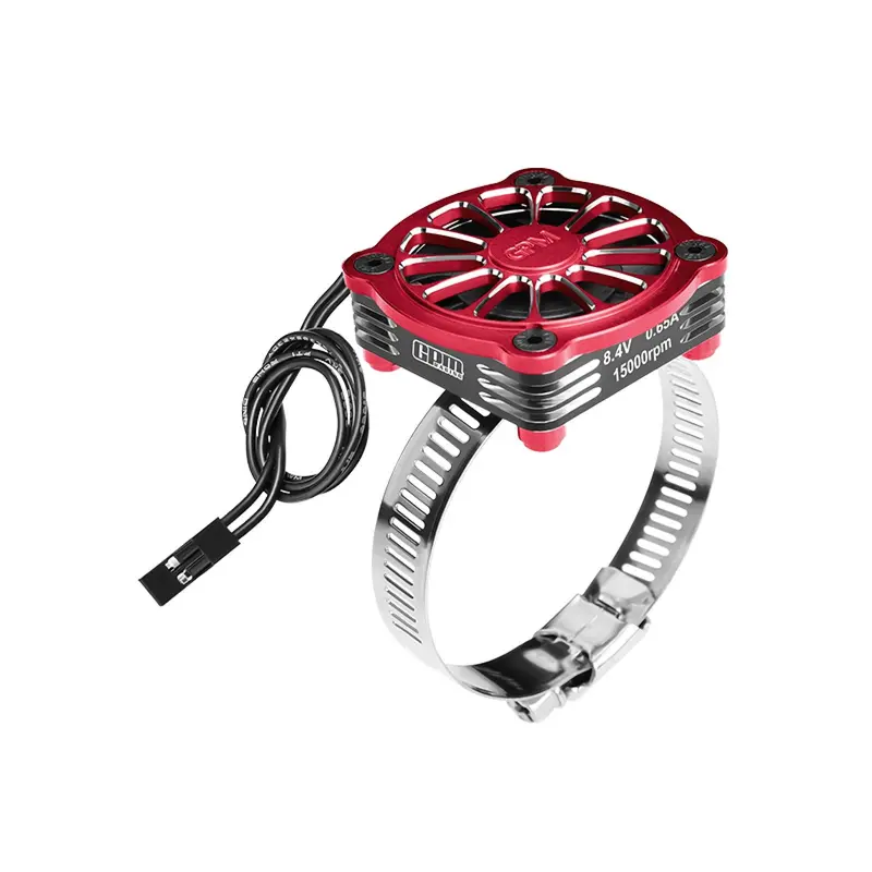 Aluminum 7075-T6 Alloy+316 Stainless Steel 40X40mm Rc Cooling Fan Ajustable For 40-56 Series Motor - Red 1