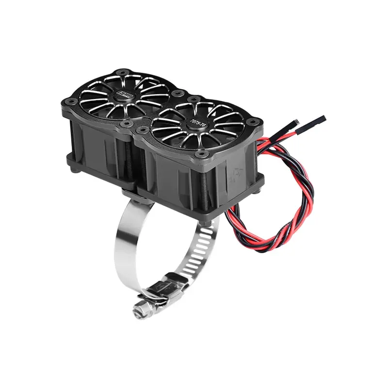 Aluminum 7075-T6 Alloy+316 Stainless Steel Dual 40X28mm Cooling Fan Ajustable For 40-56 Series Motor - Black 1