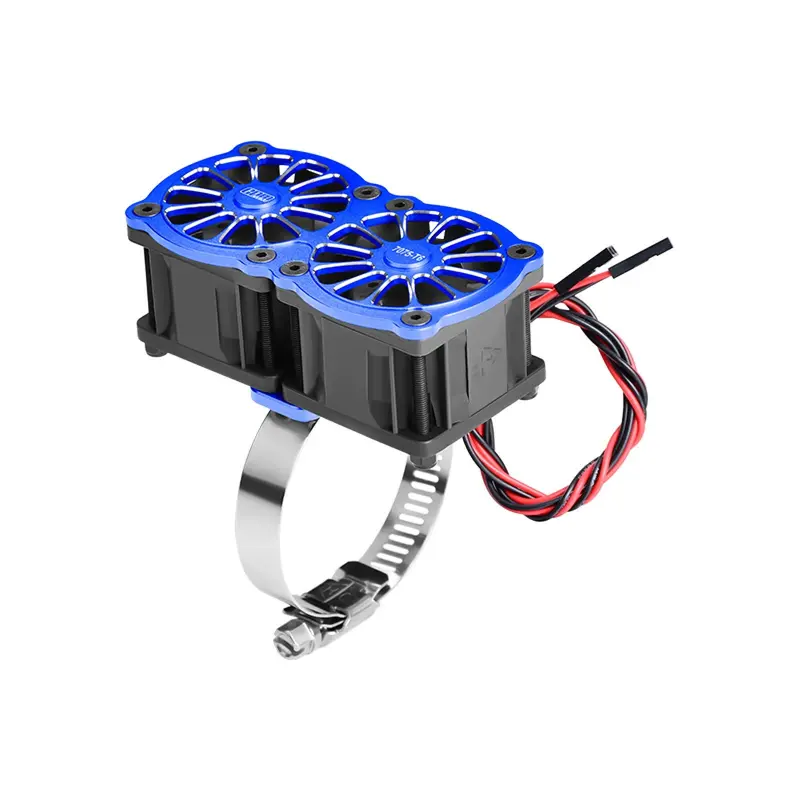 Aluminum 7075-T6 Alloy+316 Stainless Steel Dual 40X28mm Cooling Fan Ajustable For 40-56 Series Motor - Blue 1