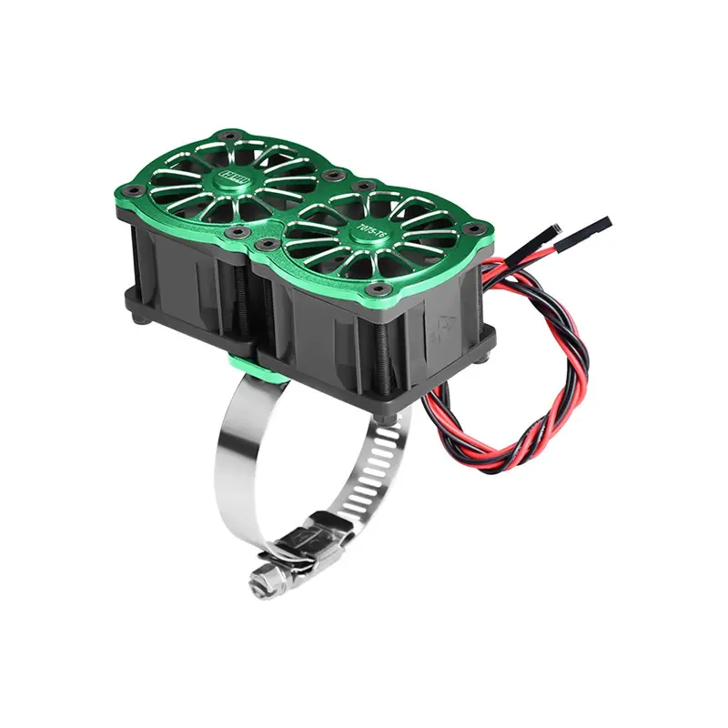 Aluminum 7075-T6 Alloy+316 Stainless Steel Dual 40X28mm Cooling Fan Ajustable For 40-56 Series Motor - Green 1