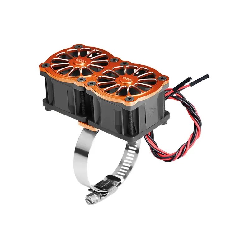 Aluminum 7075-T6 Alloy+316 Stainless Steel Dual 40X28mm Cooling Fan Ajustable For 40-56 Series Motor - Orange 1