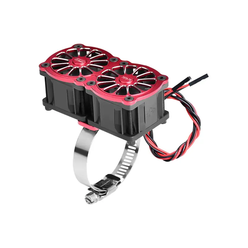 Aluminum 7075-T6 Alloy+316 Stainless Steel Dual 40X28mm Cooling Fan Ajustable For 40-56 Series Motor - Red 1