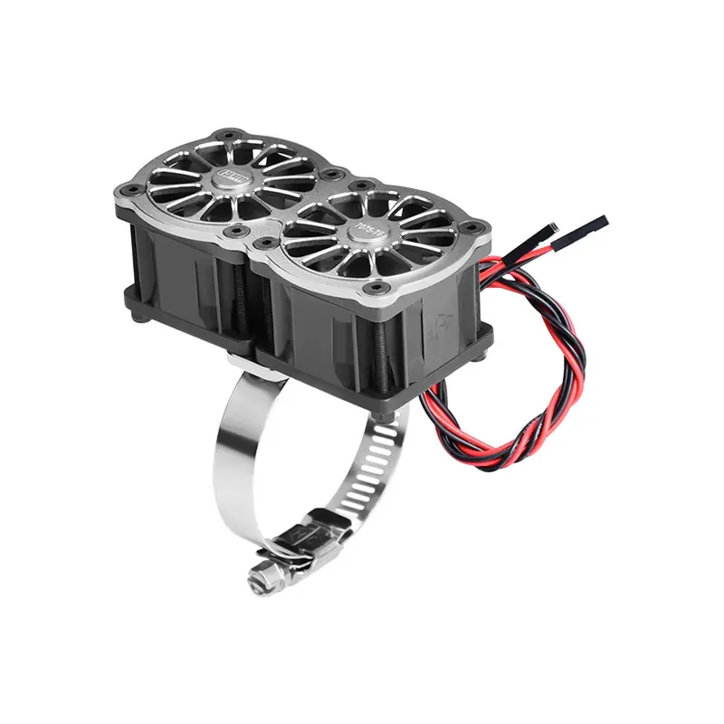 Aluminum 7075-T6 Alloy+316 Stainless Steel Dual 40X28mm Cooling Fan Ajustable For 40-56 Series Motor - Silver 1