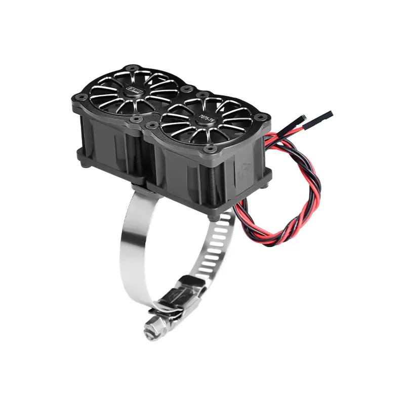 Aluminum 7075-T6 Alloy+316 Stainless Steel Dual 40X28mm Cooling Fan Ajustable For 56-70 Series Motor - Black 1