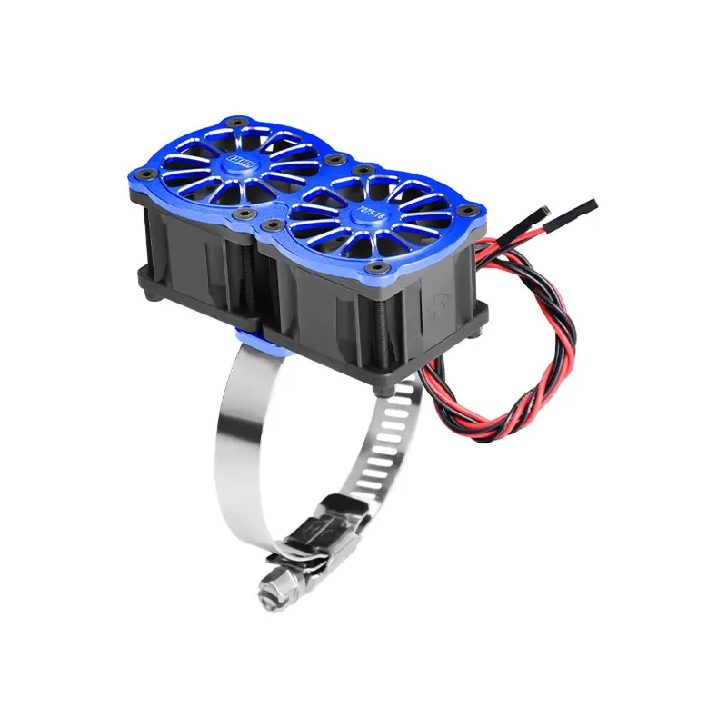 Aluminum 7075-T6 Alloy+316 Stainless Steel Dual 40X28mm Cooling Fan Ajustable For 56-70 Series Motor - Blue 1