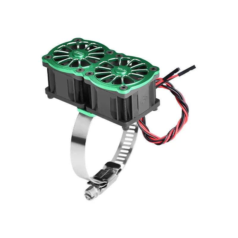 Aluminum 7075-T6 Alloy+316 Stainless Steel Dual 40X28mm Cooling Fan Ajustable For 56-70 Series Motor - Green 1