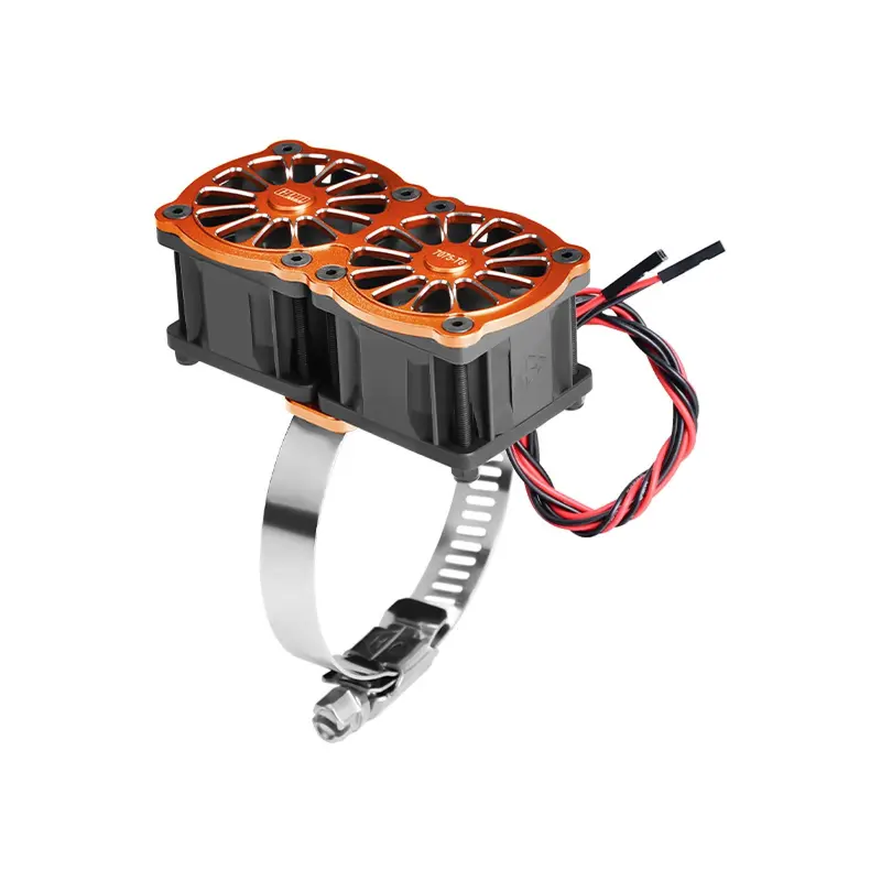 Aluminum 7075-T6 Alloy+316 Stainless Steel Dual 40X28mm Cooling Fan Ajustable For 56-70 Series Motor - Orange 1