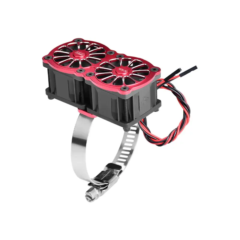 Aluminum 7075-T6 Alloy+316 Stainless Steel Dual 40X28mm Cooling Fan Ajustable For 56-70 Series Motor - Red 1