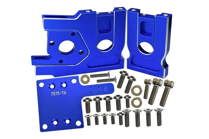 Aluminum 7075-T6 Center Differential Mount Quick Release Motor Base For Traxxas 1/8 4Wd Sledge Monster Truck 95076-4 - 30Pc Set Blue 1