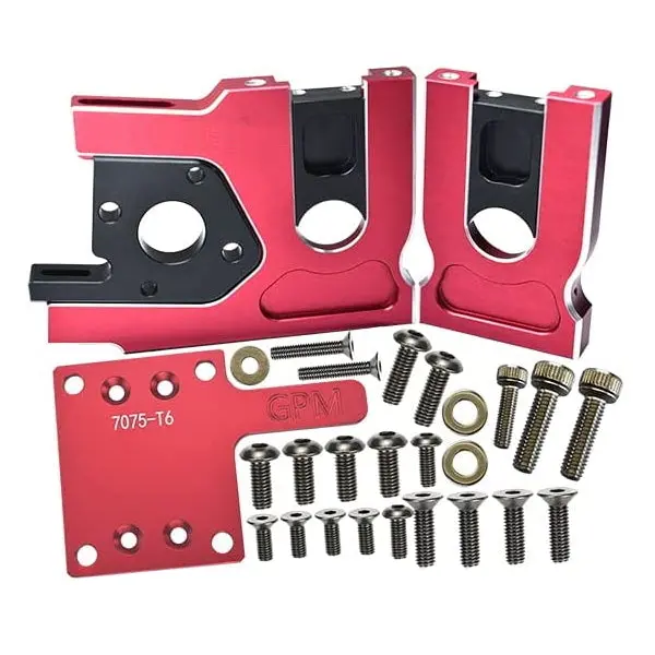 Aluminum 7075-T6 Center Differential Mount Quick Release Motor Base For Traxxas 1/8 4Wd Sledge Monster Truck 95076-4 - 30Pc Set Red 1
