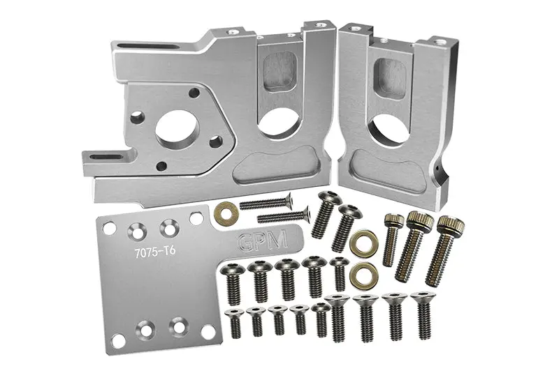 Aluminum 7075-T6 Center Differential Mount Quick Release Motor Base For Traxxas 1/8 4Wd Sledge Monster Truck 95076-4 - 30Pc Set Silver 1