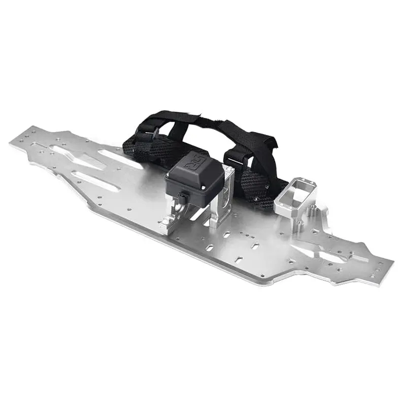 Aluminum 7075-T6 Chassis Plate With Servo Mount + Battery Compartment + Motor Base For Traxxas 1/8 4Wd Sledge Monster Truck 95076-4 Upgrades - Silver 1