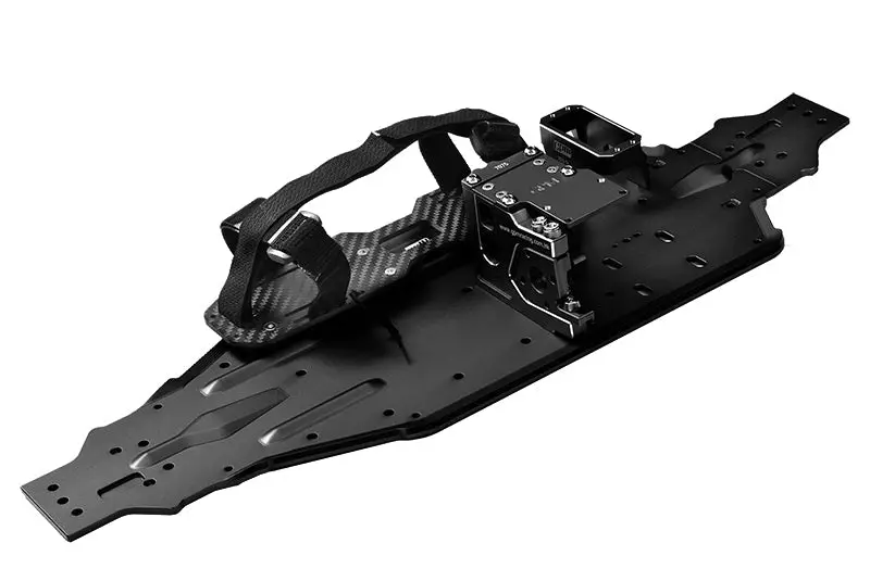 Aluminum 7075-T6 Chassis Plate With Servo Mount + Battery Compartment + Motor Base For Traxxas 1/8 4Wd Sledge Monster Truck 95076-4 Upgrades (Use With Arrma Ar320422 Receiver Box) - Black 1