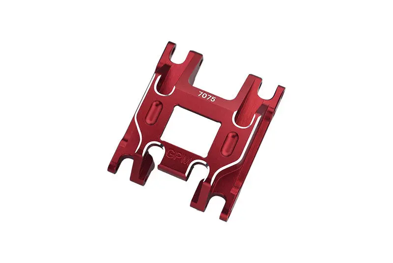 Aluminum 7075-T6 Chassis Skid Plate For Traxxas 1:18 Trx4m Ford Bronco Crawler 97074-1 / Trx4m Land Rover Defender 97054-1 / Trx4m K10 High Trail Crawler 97064-1 Upgrades - Red 1