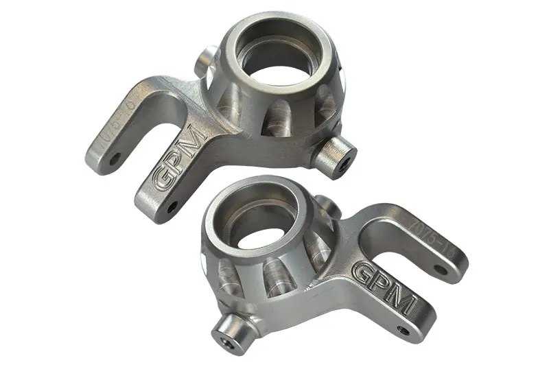 Aluminum 7075-T6 Front Knuckle Arms For Traxxas 1/8 4Wd Sledge Monster Truck 95076-4 - 2Pc Set Silver 1