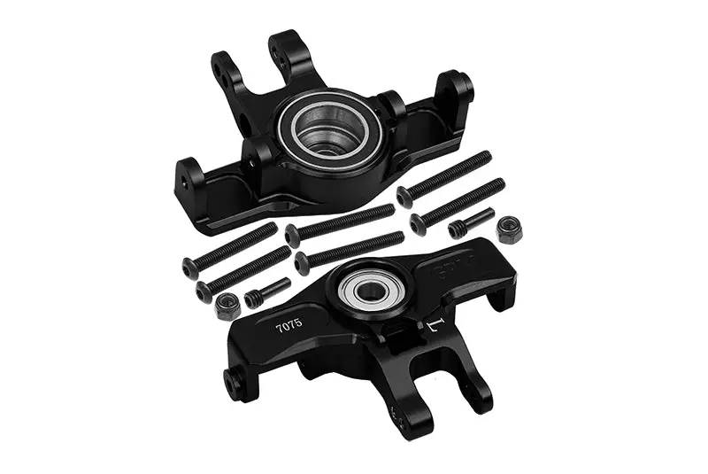 Aluminum 7075-T6 Front Knuckle Arms (Larger Inner Bearings) For Traxxas 1:7 Unlimited Desert Racer Udr Pro-Scale 4X4 (85076-4) Upgrades - Black 1
