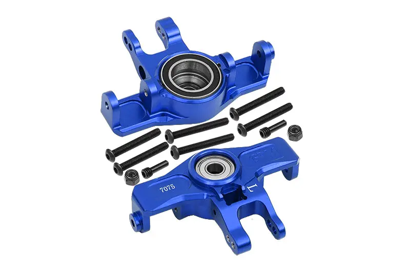 Aluminum 7075-T6 Front Knuckle Arms (Larger Inner Bearings) For Traxxas 1:7 Unlimited Desert Racer Udr Pro-Scale 4X4 (85076-4) Upgrades - Blue 1