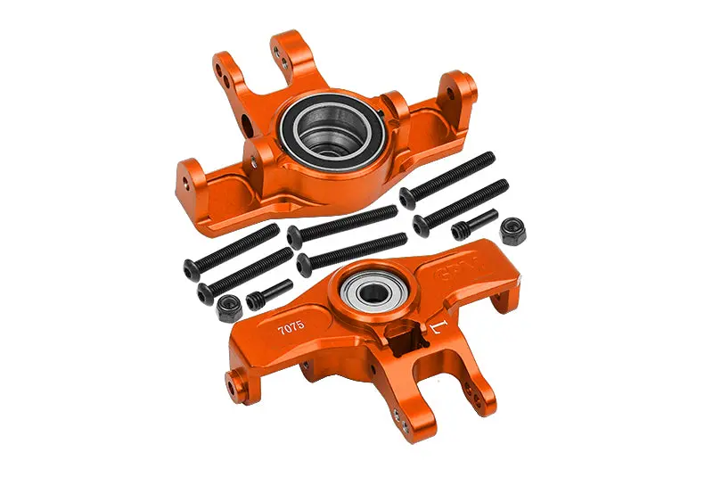 Aluminum 7075-T6 Front Knuckle Arms (Larger Inner Bearings) For Traxxas 1:7 Unlimited Desert Racer Udr Pro-Scale 4X4 (85076-4) Upgrades - Orange 1