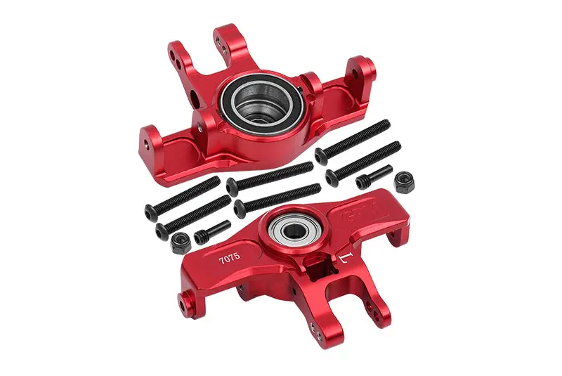 Aluminum 7075-T6 Front Knuckle Arms (Larger Inner Bearings) For Traxxas 1:7 Unlimited Desert Racer Udr Pro-Scale 4X4 (85076-4) Upgrades - Red 1