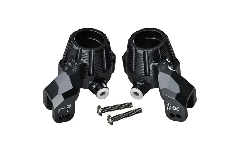 Aluminum 7075-T6 Front Knuckle Arms Steering Blocks For Traxxas 1:10 4Wd Maxx 89076-4 / 4Wd Maxx With Widemaxx 89086-4 / 1:8 4Wd Maxx Slash 6S 102076-4 Upgrades - Black 1