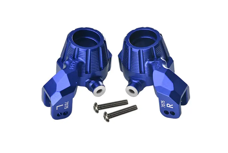 Aluminum 7075-T6 Front Knuckle Arms Steering Blocks For Traxxas 1:10 4Wd Maxx 89076-4 / 4Wd Maxx With Widemaxx 89086-4 / 1:8 4Wd Maxx Slash 6S 102076-4 Upgrades - Blue 1