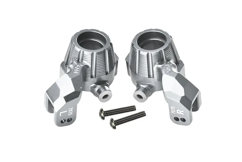 Aluminum 7075-T6 Front Knuckle Arms Steering Blocks For Traxxas 1:10 4Wd Maxx 89076-4 / 4Wd Maxx With Widemaxx 89086-4 / 1:8 4Wd Maxx Slash 6S 102076-4 Upgrades - Silver 1