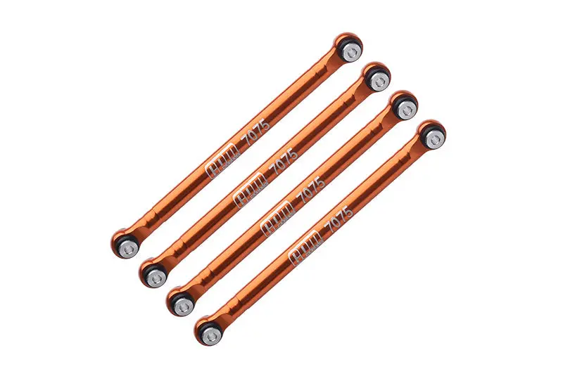 Aluminum 7075-T6 Front & Rear Lower Chassis Links Parts For Axial 1/24 Ax24 Xc-1 4Ws Crawler Brushed Rtr Axi00003 Upgrades - Orange 1
