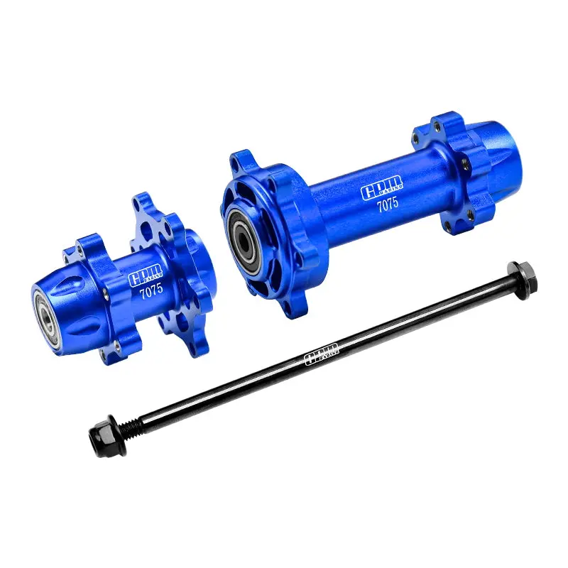 Aluminum 7075-T6 Front & Rear Wheel Hub Hex (Enlarged Inner Bearing) For Losi 1:4 Promoto-Mx Motorcycle Motorbike Rtr Los06000 Los06002 Upgrades - Blue 1