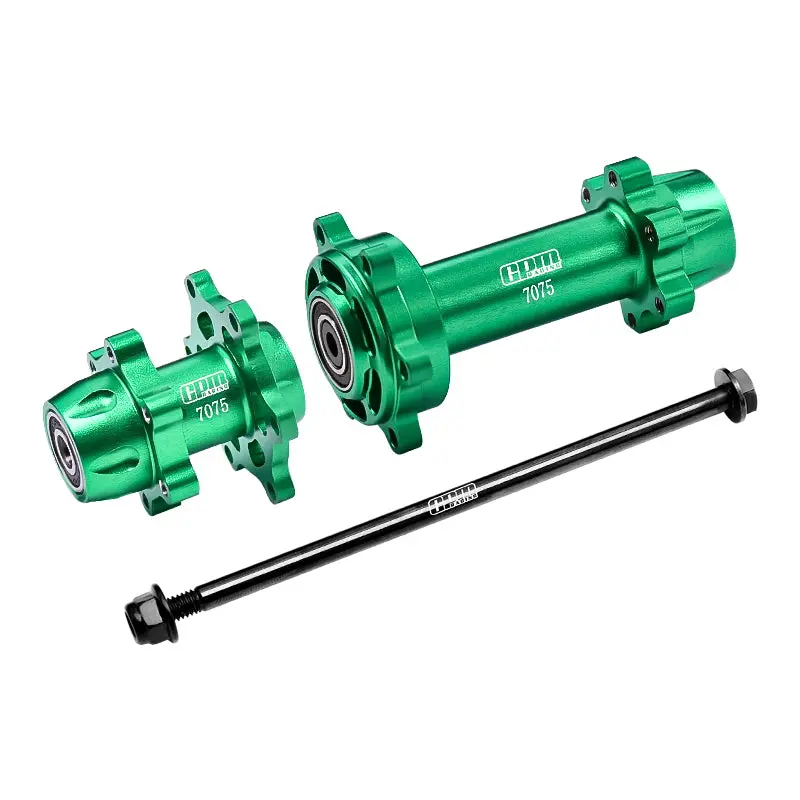 Aluminum 7075-T6 Front & Rear Wheel Hub Hex (Enlarged Inner Bearing) For Losi 1:4 Promoto-Mx Motorcycle Motorbike Rtr Los06000 Los06002 Upgrades - Green 1