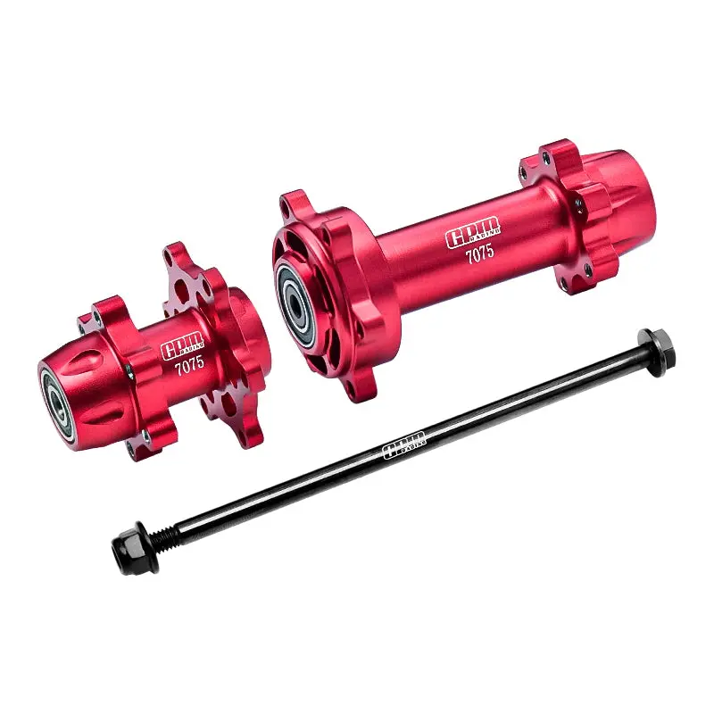 Aluminum 7075-T6 Front & Rear Wheel Hub Hex (Enlarged Inner Bearing) For Losi 1:4 Promoto-Mx Motorcycle Motorbike Rtr Los06000 Los06002 Upgrades - Red 1
