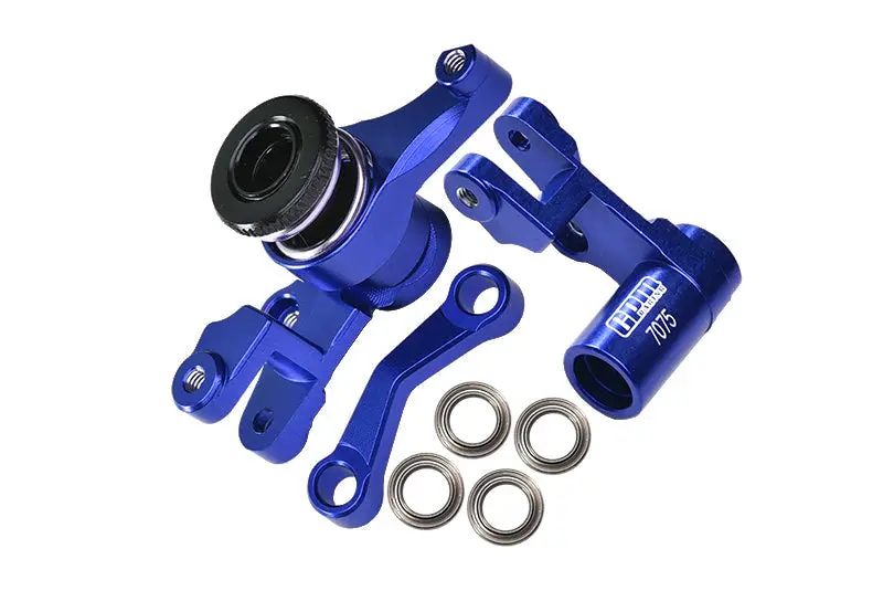 Aluminum 7075-T6 Front Steering Assembly For 1:10 Traxxas Slash 4X4 / Deegan 38 / Rustler 4X4 / Stampede 4X4 / Hoss 4X4 / Bandit Vxl / Slash 2Wd / Bandit Xl-5 2Wd / 2Wd Rustler / 1:7 Xo-1 Upgrades - Blue 1