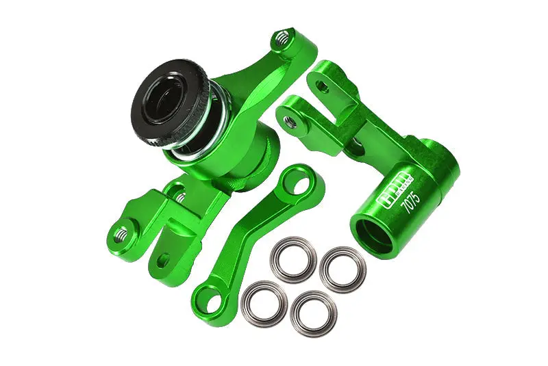 Aluminum 7075-T6 Front Steering Assembly For 1:10 Traxxas Slash 4X4 / Deegan 38 / Rustler 4X4 / Stampede 4X4 / Hoss 4X4 / Bandit Vxl / Slash 2Wd / Bandit Xl-5 2Wd / 2Wd Rustler / 1:7 Xo-1 Upgrades - Green 1
