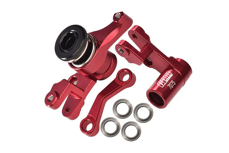 Aluminum 7075-T6 Front Steering Assembly For 1:10 Traxxas Slash 4X4 / Deegan 38 / Rustler 4X4 / Stampede 4X4 / Hoss 4X4 / Bandit Vxl / Slash 2Wd / Bandit Xl-5 2Wd / 2Wd Rustler / 1:7 Xo-1 Upgrades - Red 1